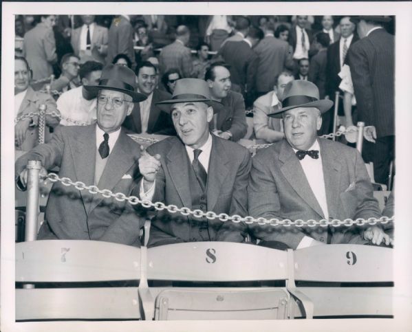 1951 Ford Frick Throwing Out First Pitch of World Series Game "The Sporting News Collection Archives" Original Type 1 Photo - Lot of 2 (Sporting News Collection Hologram/MEARS Type 1 Photo LOA)