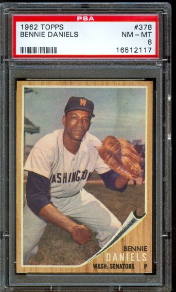 1962 Topps Senators Bennie Daniels #117 PSA NM-MT 8