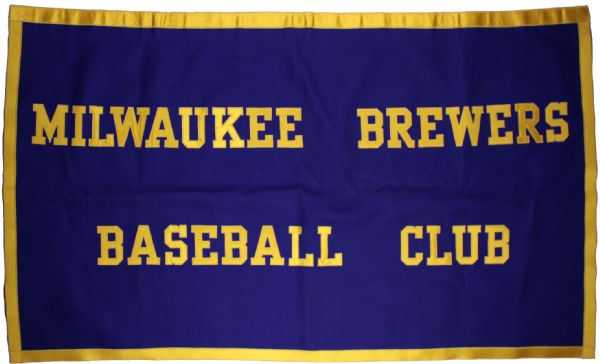 1970-73 Circa Milwaukee Brewers Baseball Club 3 x 5 Felt Banner from the Brewers Offices
