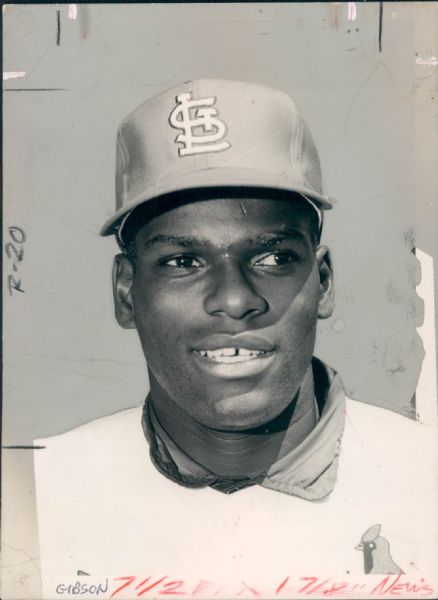 1965 Bob Gibson St. Louis Cardinals "The Sporting News Collection Archives" Original Type 1 5" x 7" Production Art (Sporting News Collection Hologram/MEARS Type 1 Photo LOA)