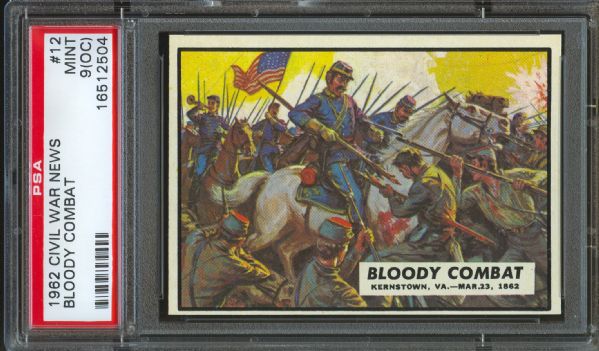 1962 Topps Civil War News Bloody Combat #12 PSA MINT 9 (OC)
