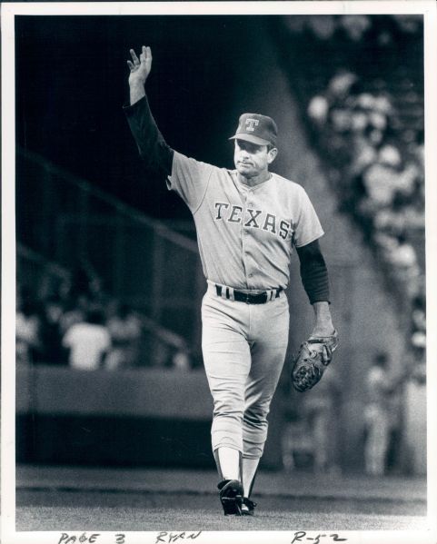 1989 Nolan Ryan Texas Rangers "The Sporting News Collection Archives" Original Hologram/Type 1 8" x 10" Photo (Sporting News Collection MEARS Type 1 Photo LOA)