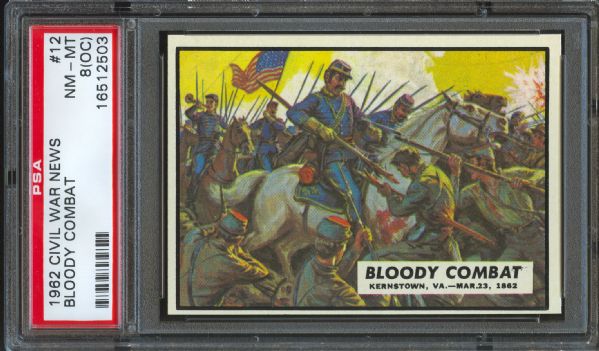 1962 Topps Civil War News Bloody Combat #12 PSA NM-MT 8 (OC)