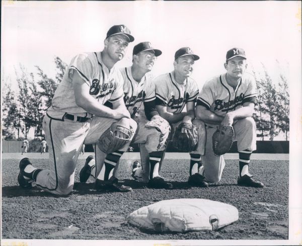 1958-61 Milwaukee Braves "The Sporting News Collection Archives" Original Type 1 8" x 10" Photo - Lot of 4 (Sporting News Collection Hologram/MEARS Type 1 Photo LOA)