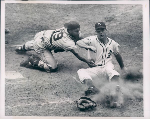 1951 Roy Campanella Brooklyn Dodgers All Star Game Action Shot Briggs Stadium "The Sporting News Collection Archives" Original Type 1 7" x 9" Photo (TSN/MEARS Type 1 Photo LOA)