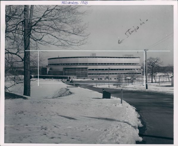 1953 Milwaukee Braves County Stadium "The Sporting News Collection Archives" Original Type 1 8" x 10" Photo (Sporting News Collection Hologram/MEARS Type 1 Photo LOA)