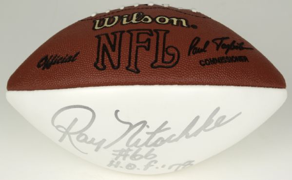 Ray Nitschke Green Bay Packers Signed Official Wilson NFL White Paneled Football - JSA