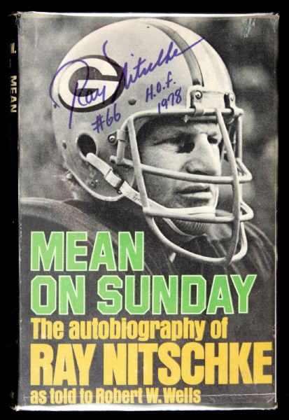 1973 Ray Nitschke Green Bay Packers Signed "Mean on Sunday" Book - JSA