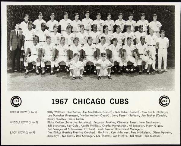 1967 Chicago Cubs Team Photo 