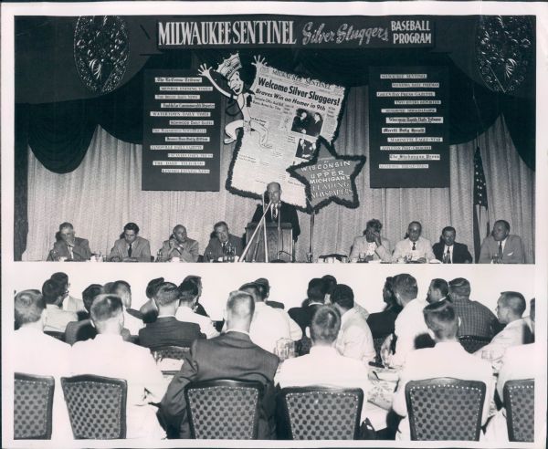 1958 Milwaukee Braves Silver Slugger Banquet "The Sporting News Collection Archives" Original Type 1 8" x 10" Photo (Sporting News Collection Hologram/MEARS Type 1 Photo LOA)