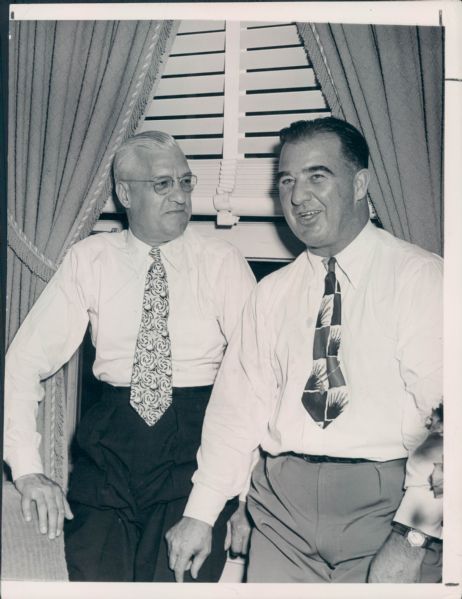 1940s William Harridge & Happy Chandler George Dorrill "The Sporting News Collection Archives" Original Type 1 6" x 8" Photo (Sporting News Collection Hologram/MEARS Type 1 Photo LOA)