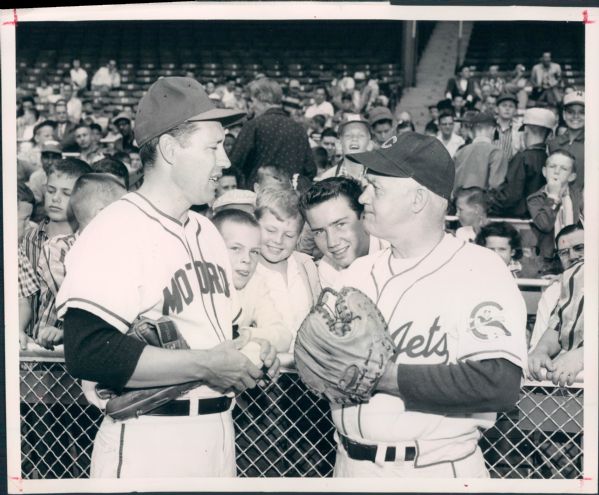 1957 Bob Feller Cleveland Indians "The Sporting News Collection Archives" Original Type 1 8" x 10" Photo - Lot of 2 (Sporting News Collection Hologram/MEARS Type 1 Photo LOA)