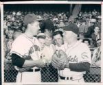 1957 Bob Feller Cleveland Indians "The Sporting News Collection Archives" Original Type 1 8" x 10" Photo - Lot of 2 (Sporting News Collection Hologram/MEARS Type 1 Photo LOA)