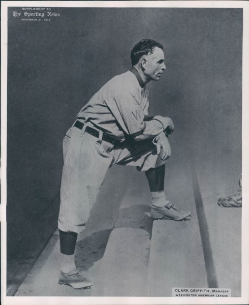 1912 Clark Griffith Washington Senators "The Sporting News Collection Archives" Original File Copy 8"x10" Photo (Sporting News Collection Hologram/MEARS Photo LOA)