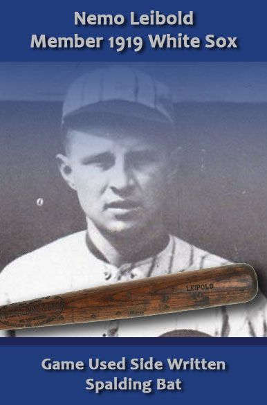 1924-25 Nemo Leibold Spalding Side Written Professional Model Game Used Bat - 1919 Black Sox Member (MEARS A8) 1:1, Only Known Example!