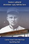 1924-25 Nemo Leibold Spalding Side Written Professional Model Game Used Bat - 1919 Black Sox Member (MEARS A8) 1:1, Only Known Example!