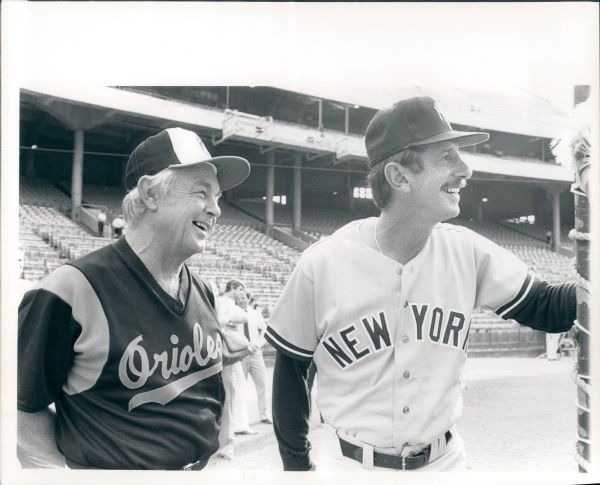1985 Billy Martin New York Yankees Earl Weaver Baltimore Orioles "The Sporting News Collection Archives" Original Type 1 8" x 10" Photo (Sporting News Collection Hologram/MEARS Type 1 Photo LOA)
