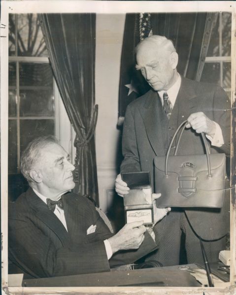 1933-45 Clark Griffith Meets President Frankling D. Roosevelt "The Sporting News Collection Archives" Original Type 1 7" x 9" Photo (Sporting News Collection Hologram/MEARS Type 1 Photo LOA)