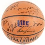 1980s Miller Lite All-Stars Multi Signed Basketball w/ Ray Nitschke Bert Jones - JSA