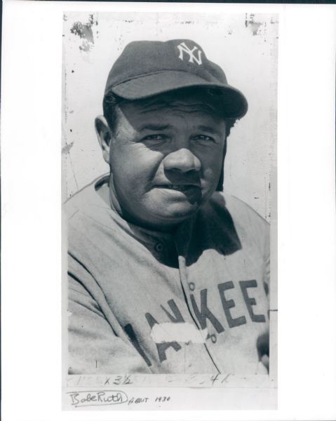 1930s depiction Babe Ruth New York Yankees "TSN Collection Archives" Original File Copy 8" x 10" Photo (Sporting News Collection Hologram/MEARS Photo LOA)