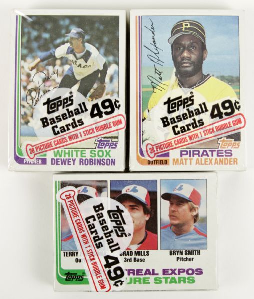 1982 Topps Cello Unopened Packs (3)