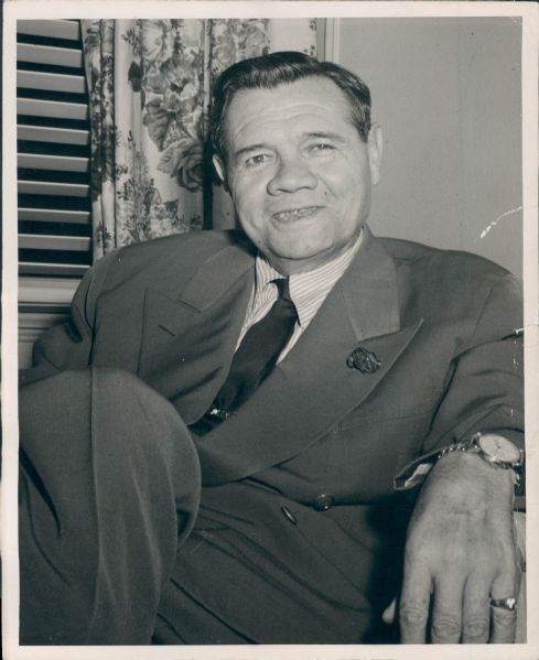 1940-48 circa Babe Ruth "The Sporting News Collection Archives" Original Type 1 8" x 10" Photo (Sporting News Collection Hologram/MEARS Type 1 Photo LOA)