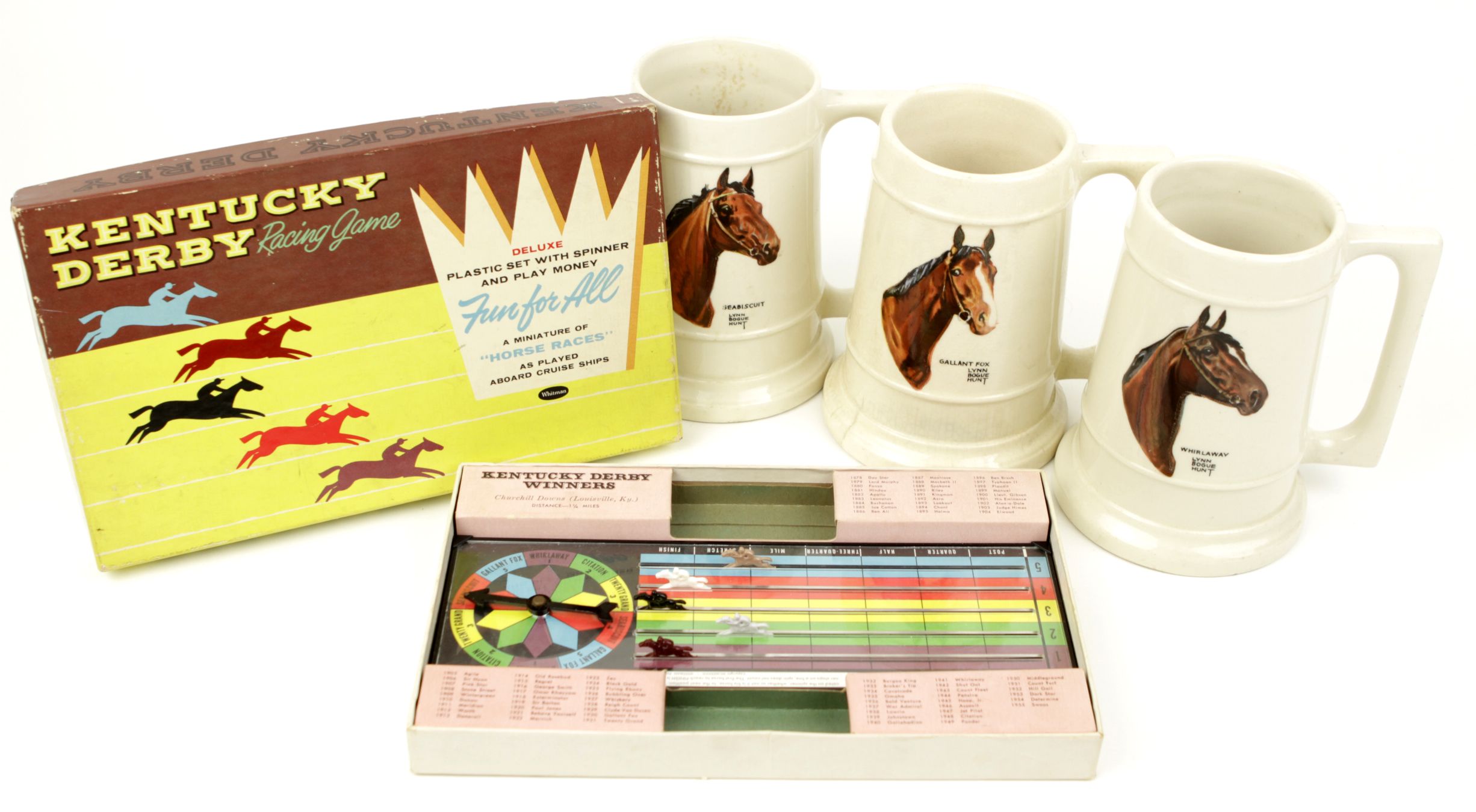 Lot Detail - 1930-50's Kentucky Derby Lot Includes Game, 3 Steins w
