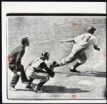 1958 Ernie Banks Chicago Cubs Type 1 8 1/2" x 8 1/2" Photo (Hitting His 40th Home Run of Season)