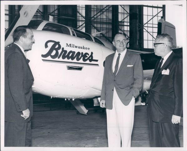 1958 Milwaukee Braves Official Logo Plane "The Sporting News Collection Archives" Original Type 1 8"x10" Photo (Sporting News Collection Hologram/MEARS Type 1 Photo LOA)