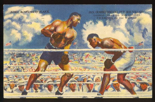 Jack Dempsey Postcard VG/EX