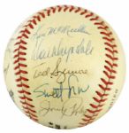 1970s Los Angeles Dodgers Signed ONL (Feeney) Baseball w/15 Sigs. Incl. Roy Campanella - JSA