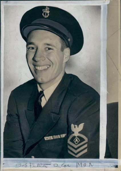 1945 Bob Feller Cleveland Indians "The Sporting News Collection Archives" Original Type 1 Production Art (Sporting News Collection Hologram/MEARS Type 1 Photo LOA)