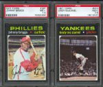 1971 Topps Yankees Lindy McDaniel #303 & Phillies Johnny Briggs #297 PSA NM+ 7.5