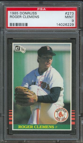 1985 Donruss Red Sox Roger Clemens Rookie #273 PSA MINT 9