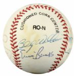 Chicago Cubs Multi-Signed ONL (White) Baseball (9 Signatures) Including Banks & Williams (PSA/DNA)