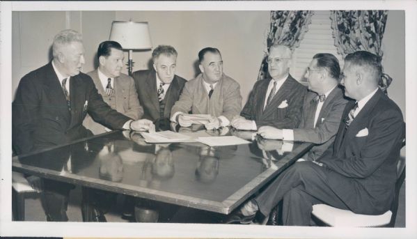 1950 William Harridge & Ford Frick "The Sporting News Collection Archives" Original Type 1 9" x 5" Photo (Sporting News Collection Hologram/MEARS Type 1 Photo LOA)