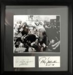 Ray Nitschke & Willie Davis Green Bay Packers Signed Cut Display - JSA