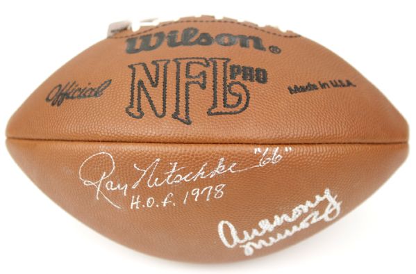 Ray Nitschke, Dave Casper, & Anthony Munoz Signed Official NFL Football - JSA