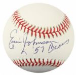 1994-99 Ernie Johnson Milwaukee Braves Single Signed ONL (Coleman) Baseball - JSA