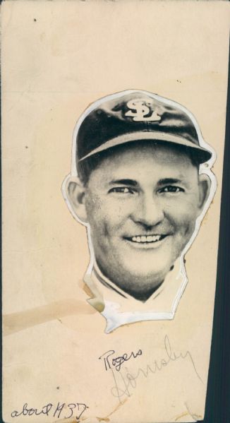 1937 Rogers Hornsby St. Louis Browns "The Sporting News Collection Archives" Original Type 1 4" x 7 1/4" Production Art (Sporting News Collection Hologram/MEARS Type 1 Photo LOA)
