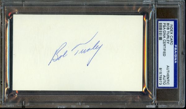 Bob Turley Yankees Signed Index Card (PSA/DNA)