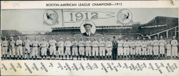 1912 Boston Red Sox American League Champions "The Sporting News Collection Archives" Original Type 1 9 1/4" x 4" Production Art (Sporting News Collection Hologram/MEARS Type 1 Photo LOA)