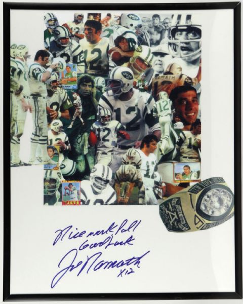 Joe Namath New York Jets Signed 16" x 20" Oversized Poster Board w/ Interesting Inscription - JSA
