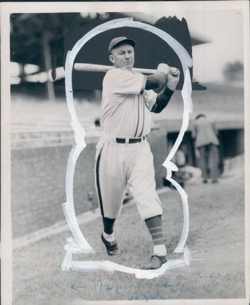 1922-41 Gabby Hartnett George Burke Chicago Cubs "The Sporting News Collection Archives" Original Type 1 Production Art (Sporting News Collection Hologram/MEARS Type 1 Photo LOA)