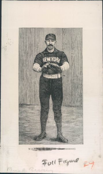 1892 Depiction of Buck Ewing New York Giants "The Sporting News Collection Archives" Original  Production Art (Sporting News Collection Hologram/MEARS Photo LOA)