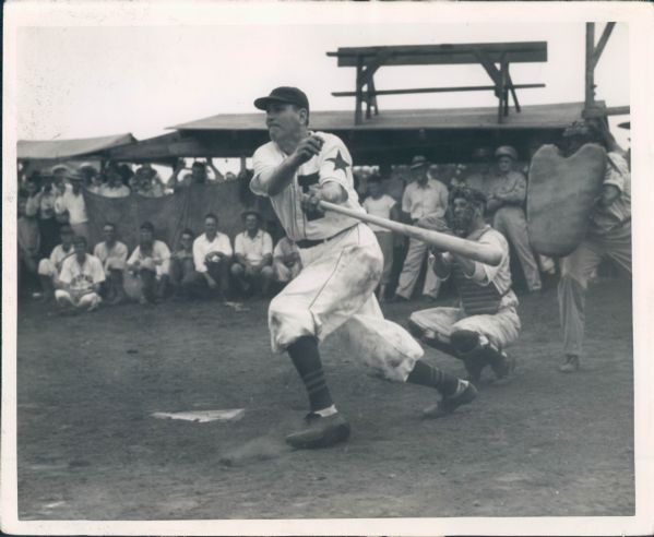 1930s circa Unknown Player Hitting "The Sporting News Collection Archives" Original Type 1 8" x 10" Photo (Sporting News Collection Hologram/MEARS Type 1 Photo LOA)