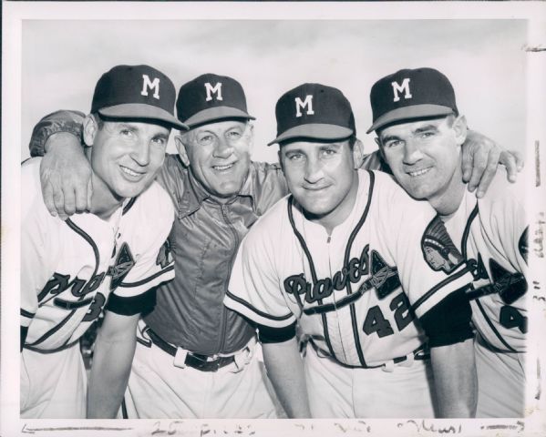 1954-59 Milwaukee Braves "The Sporting News Collection Archives" Original Type 1 8" x 10" Photo - Lot of 5 (Sporting News Collection Hologram/MEARS Type 1 Photo LOA)