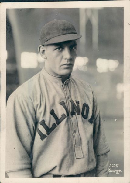 1924 Red Grange University of Illinois Baseball Underwood & Underwood "Chicago Sun-Times" Original Type 1 5" x 7" Photo (Sun Times Hologram/MEARS Type 1 Photo LOA)