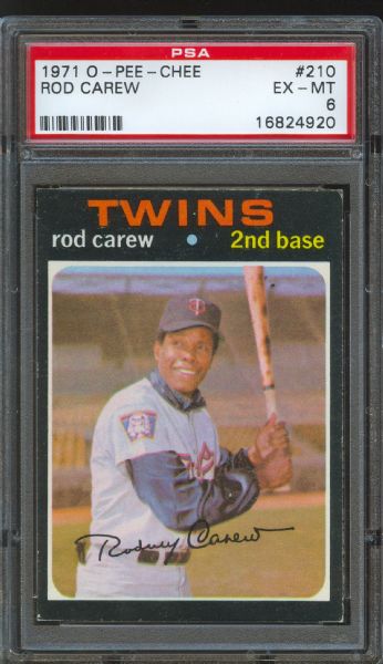 1971 O-Pee-Chee Rod Carew #210 PSA EX-MT 6