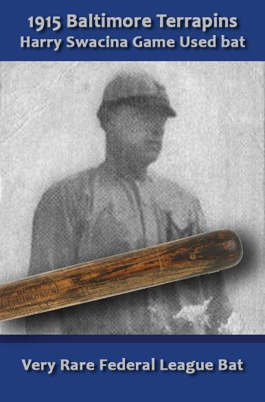 1905-15 Harry Swacina J.F. Hillerich & Son Louisville Slugger Professional Model Side Written Game Used Dead Ball Era Bat - Baltimore Terrapins Federal League - (MEARS A9.5) 1:1, Only known example!